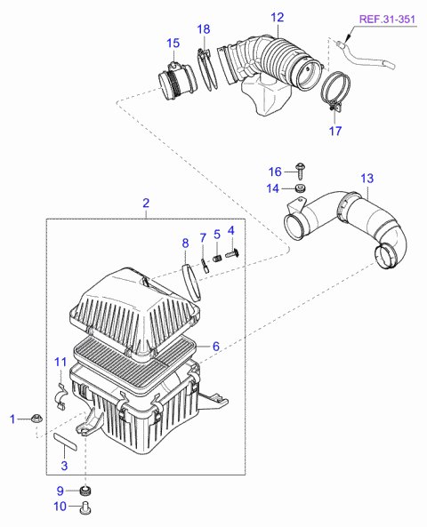 281133E000 HYUNDAI/KIA/MOBIS Фильтр воздушный 281133e000 (фото 6)