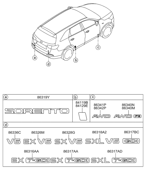 86340C5100 HYUNDAI/KIA/MOBIS Эмблема декоративная пластиковая 'awd' (фото 6)