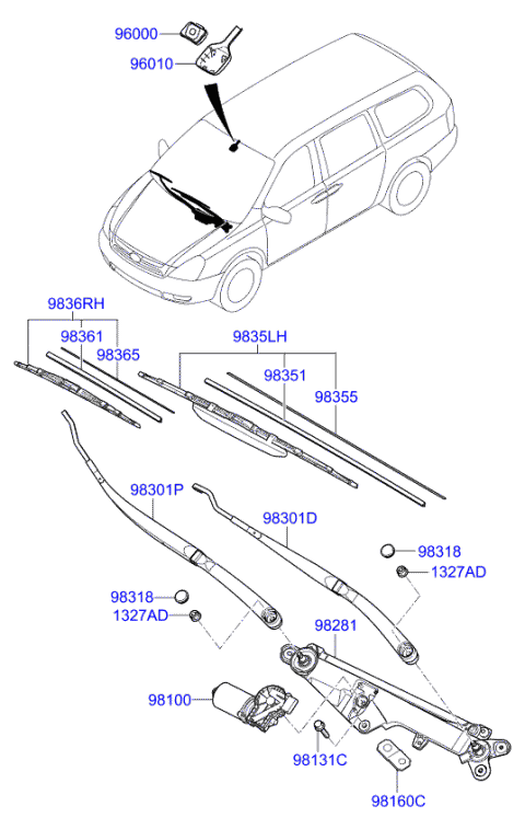 983612V000 HYUNDAI/KIA/MOBIS Накладка щетки стеклоочистителя (фото 7)