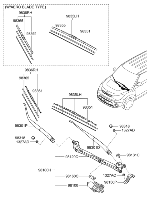 983512B000 HYUNDAI/KIA/MOBIS Накладка щетки стеклоочистителя (фото 5)