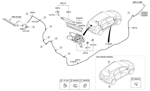 988512K000 HYUNDAI/KIA/MOBIS Щетка стеклоочистителя hyundai (фото 3)