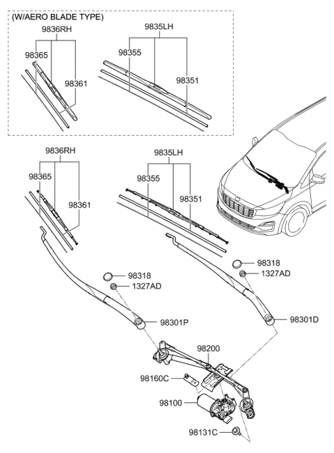 983502W000 HYUNDAI/KIA/MOBIS Щетка стеклоочистителя hyundai (фото 6)