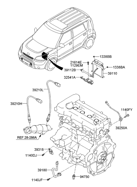 393502B000 HYUNDAI/KIA/MOBIS Датчик положения распредвала ceed 1.4 (фото 2)