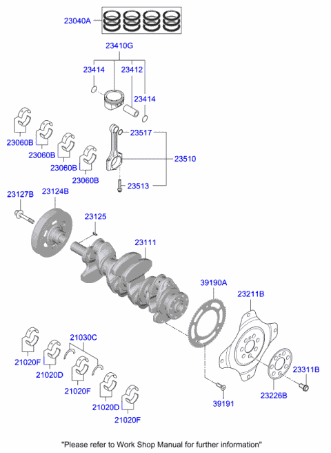 230412B602 HYUNDAI/KIA/MOBIS Piston & pin assy (фото 2)