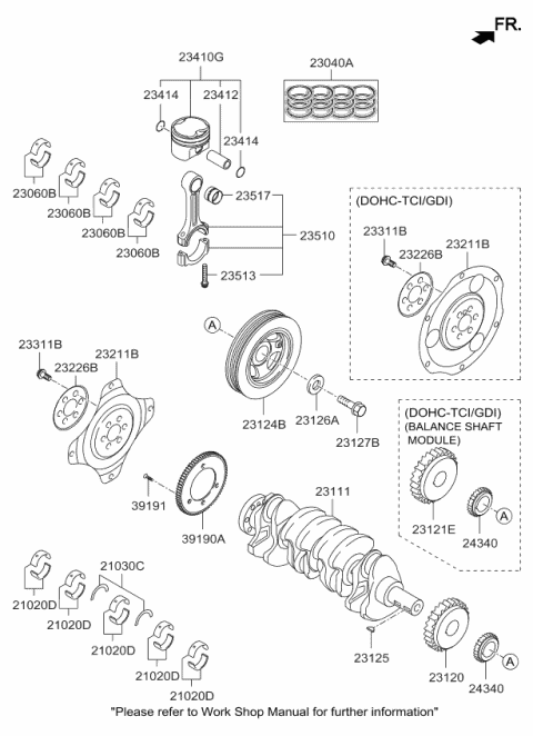 23410-2G521 HYUNDAI/KIA/MOBIS K piston & pin & snap ring assy (фото 2)