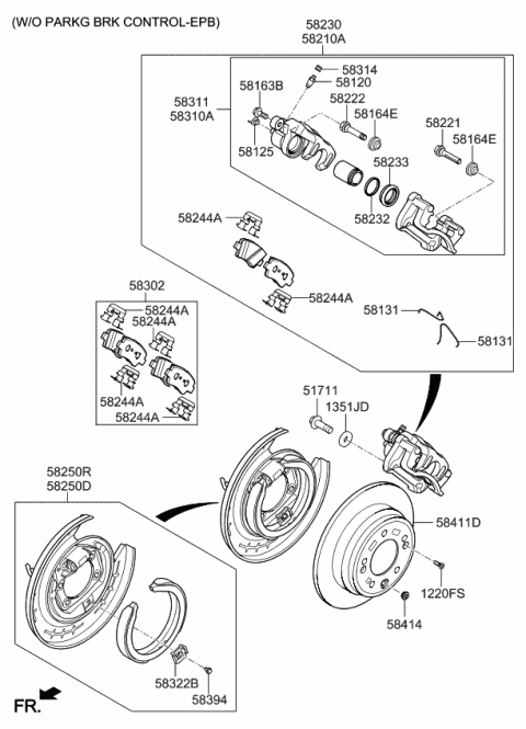 58302-D4A50 HYUNDAI/KIA/MOBIS Колодки тормозные задние дисковые (фото 2)