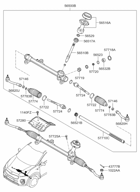 56500-D3000 HYUNDAI/KIA/MOBIS Рулевая рейка без гур новая tucson (tle) 15- (фото 4)