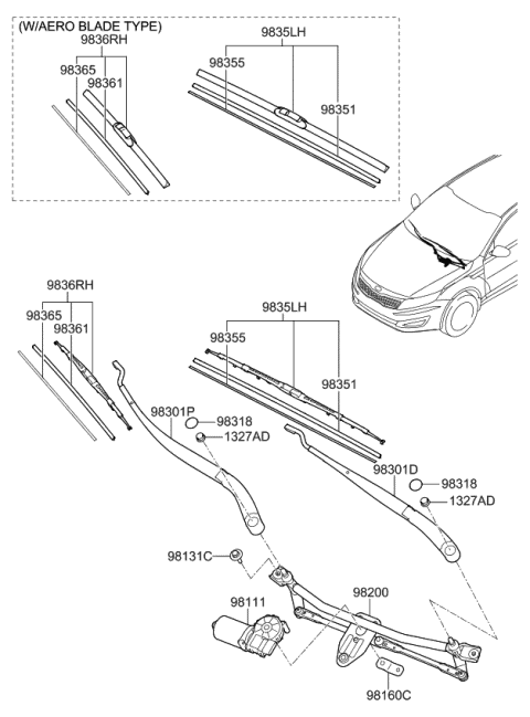 983503M100 HYUNDAI/KIA/MOBIS Щетка стеклоочистителя hyundai (фото 6)