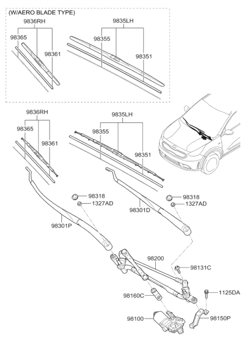 98350-1R000 HYUNDAI/KIA/MOBIS Щетка стеклоочистителя hyundai (фото 11)