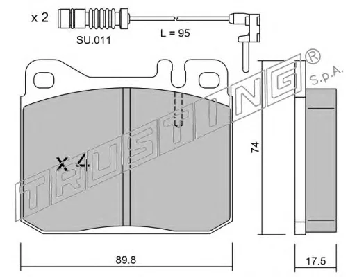 013.1W TRUSTING Тормозные колодки (фото 1)