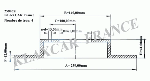 25826z KLAXCAR FRANCE Тормозной диск (фото 3)