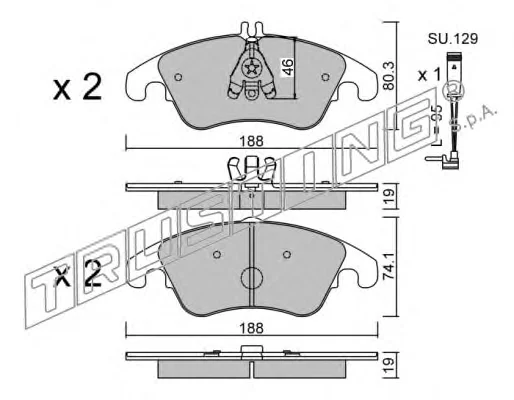791.2W TRUSTING Тормозные колодки (фото 1)