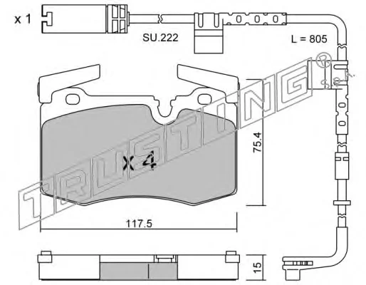 846.0W TRUSTING Тормозные колодки (фото 1)