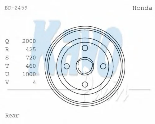 BD-2459 KAVO PARTS Тормозной барабан (фото 1)