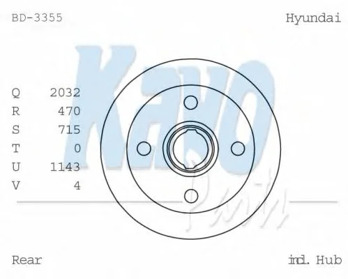 BD-3355 KAVO PARTS Тормозной барабан (фото 1)