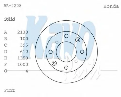 BR-2208 KAVO PARTS Тормозной диск (фото 1)