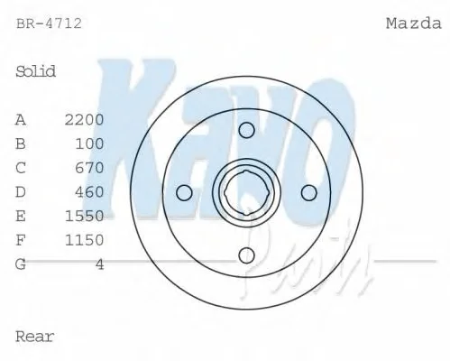 BR-4712 KAVO PARTS Тормозной диск (фото 1)