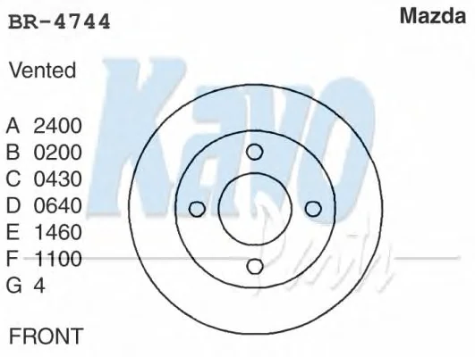 BR-4744 KAVO PARTS Тормозной диск (фото 1)