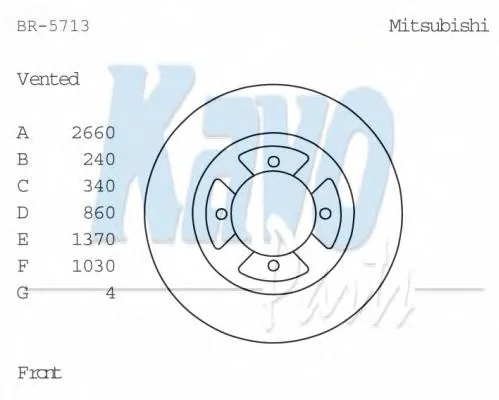 BR-5713 KAVO PARTS Тормозной диск (фото 1)