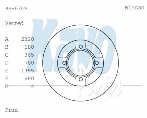 BR-6709 KAVO PARTS Тормозной диск (фото 1)