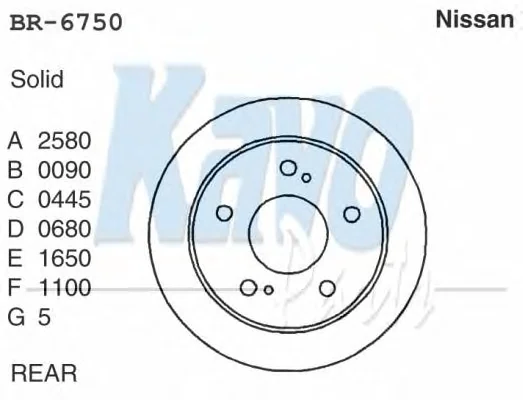 BR-6750 KAVO PARTS Тормозной диск (фото 1)