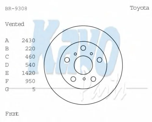 BR-9308 KAVO PARTS Тормозной диск (фото 1)