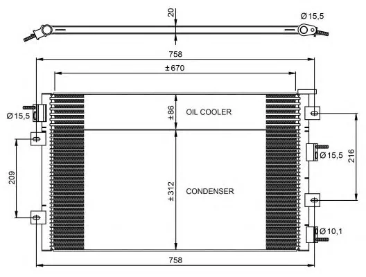350032 NRF Радиатор кондиционера (фото 1)