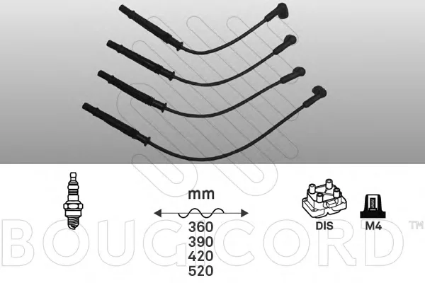 1444 BOUGICORD Высоковольтные провода (комплект проводов зажигания) (фото 1)