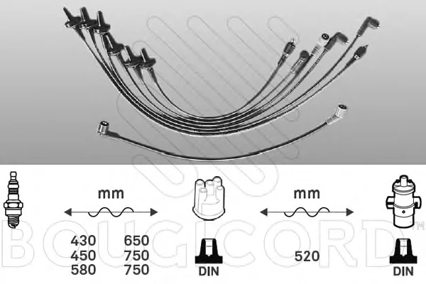 2402 BOUGICORD Высоковольтные провода (комплект проводов зажигания) (фото 1)