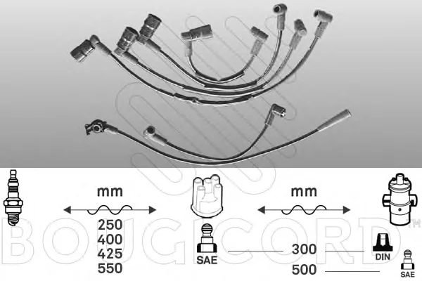2421 BOUGICORD Высоковольтные провода (комплект проводов зажигания) (фото 1)