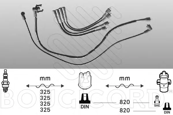 2451 BOUGICORD Высоковольтные провода (комплект проводов зажигания) (фото 1)