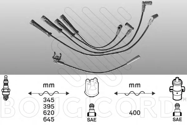 2456 BOUGICORD Высоковольтные провода (комплект проводов зажигания) (фото 1)