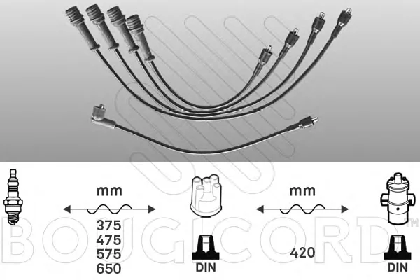 3466 BOUGICORD Высоковольтные провода (комплект проводов зажигания) (фото 1)