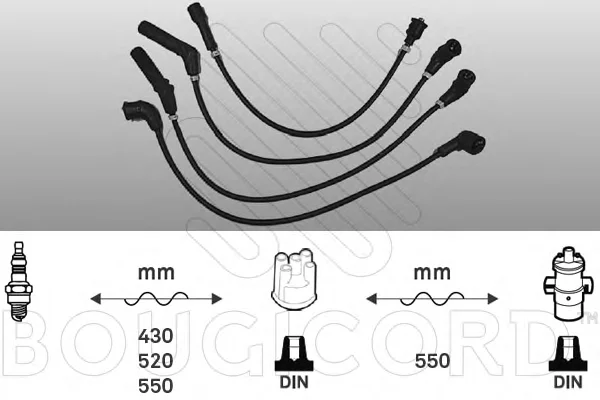 4015 BOUGICORD Высоковольтные провода (комплект проводов зажигания) (фото 1)