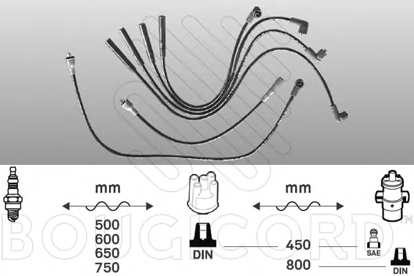 4120 BOUGICORD Высоковольтные провода (комплект проводов зажигания) (фото 1)