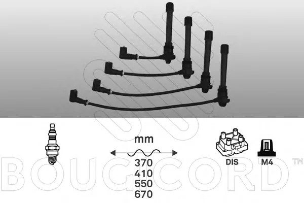 4206 BOUGICORD Высоковольтные провода (комплект проводов зажигания) (фото 1)