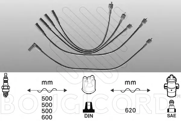 4313 BOUGICORD Высоковольтные провода (комплект проводов зажигания) (фото 1)