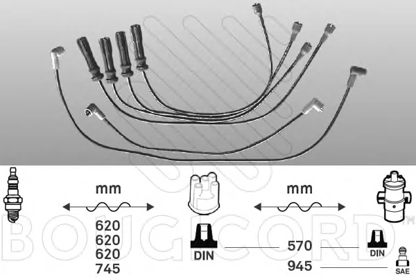 6435 BOUGICORD Высоковольтные провода (комплект проводов зажигания) (фото 1)