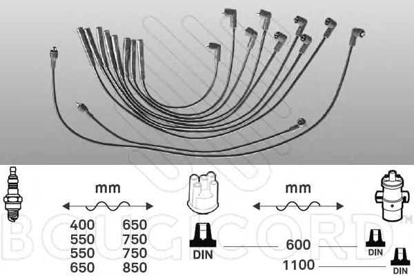 7102 BOUGICORD Высоковольтные провода (комплект проводов зажигания) (фото 1)