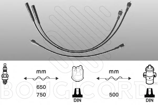 7114 BOUGICORD Высоковольтные провода (комплект проводов зажигания) (фото 1)