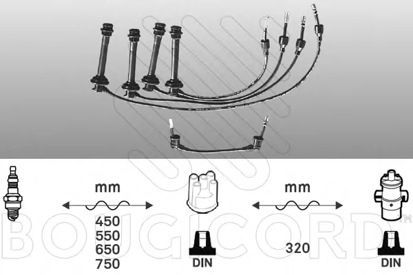 7144 BOUGICORD Высоковольтные провода (комплект проводов зажигания) (фото 1)