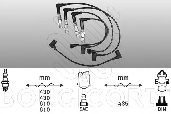 7154 BOUGICORD Высоковольтные провода (комплект проводов зажигания) (фото 1)