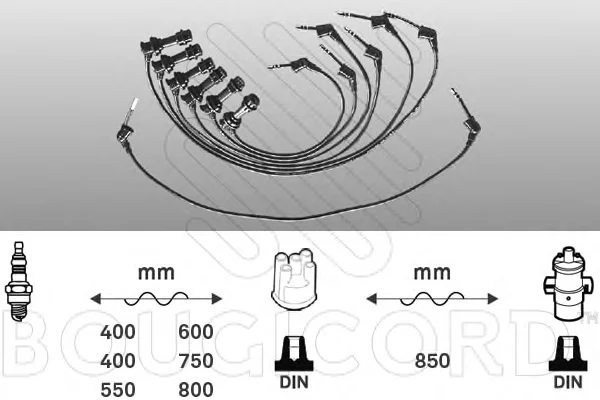7181 BOUGICORD Высоковольтные провода (комплект проводов зажигания) (фото 1)