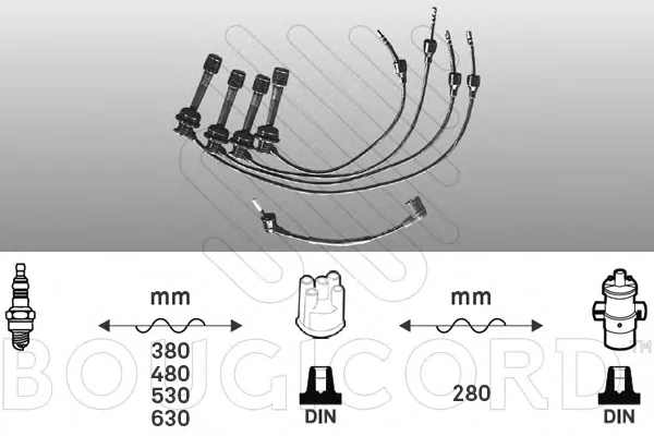 7184 BOUGICORD Высоковольтные провода (комплект проводов зажигания) (фото 1)