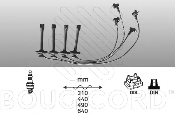 7191 BOUGICORD Высоковольтные провода (комплект проводов зажигания) (фото 1)