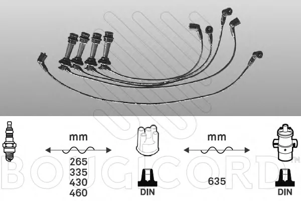 7196 BOUGICORD Высоковольтные провода (комплект проводов зажигания) (фото 1)