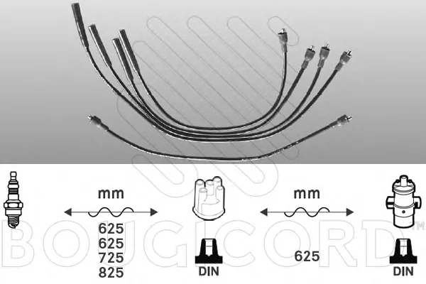 7220 BOUGICORD Высоковольтные провода (комплект проводов зажигания) (фото 1)