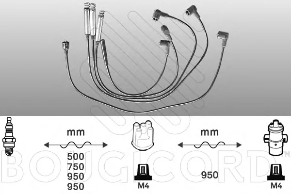 7231 BOUGICORD Высоковольтные провода (комплект проводов зажигания) (фото 1)