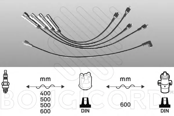 7244 BOUGICORD Высоковольтные провода (комплект проводов зажигания) (фото 1)