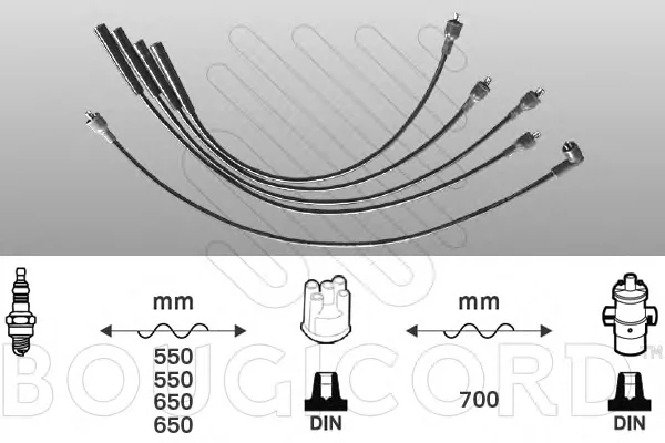 7253 BOUGICORD Высоковольтные провода (комплект проводов зажигания) (фото 1)